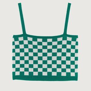 OAK+FORT - CHECKERED CROPPED TANK (Size S)